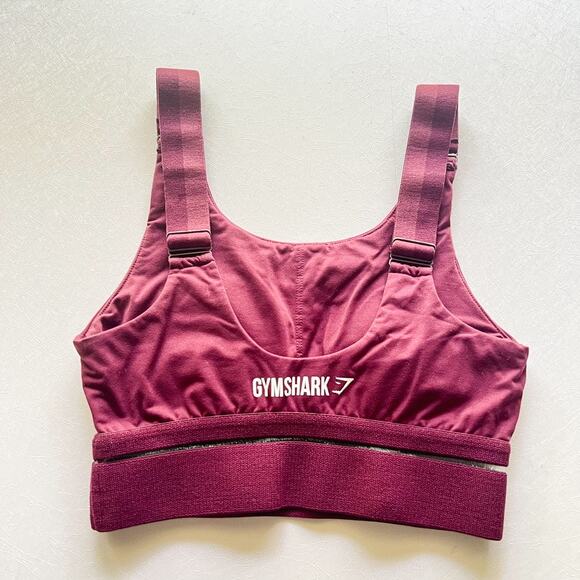 Gymshark Embody Sports Bra Dark Ruby Small Wide Adjustable Straps Discontinued - Picture 2 of 8